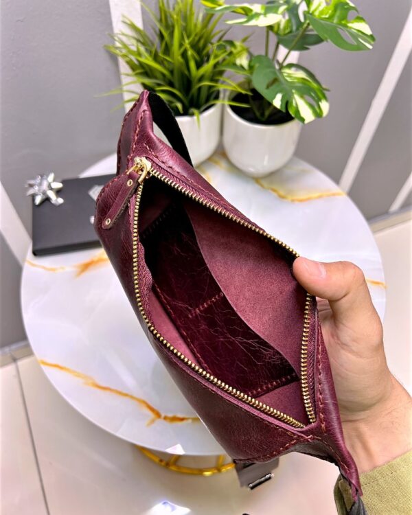 Crossbody Çapraz Çanta Hakiki Deri Bordo 2035