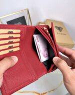 para bölmeli kırmızı cüzdan