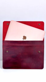 Macbook Air Kılıfı 13 inch Hakiki Deri 2076 - Bordo