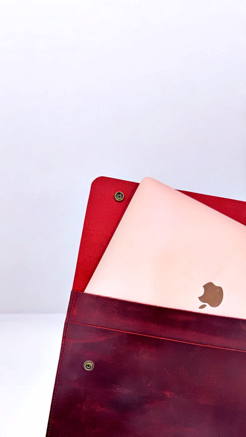 Macbook Air Kılıfı 13 inch Hakiki Deri 2076 - Bordo